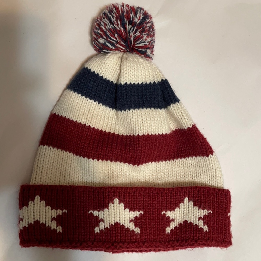 Forever 21 American Flag Beanie Red White Blue Star Knit Winter Beanie Hat